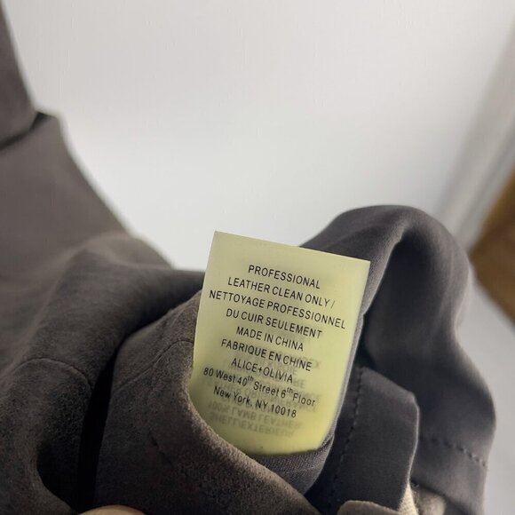 ALICE + OLIVIA Leather Lambskin Evening Cocktail Sheat Pencil Designer Dress s 8 - Picture 6 of 10